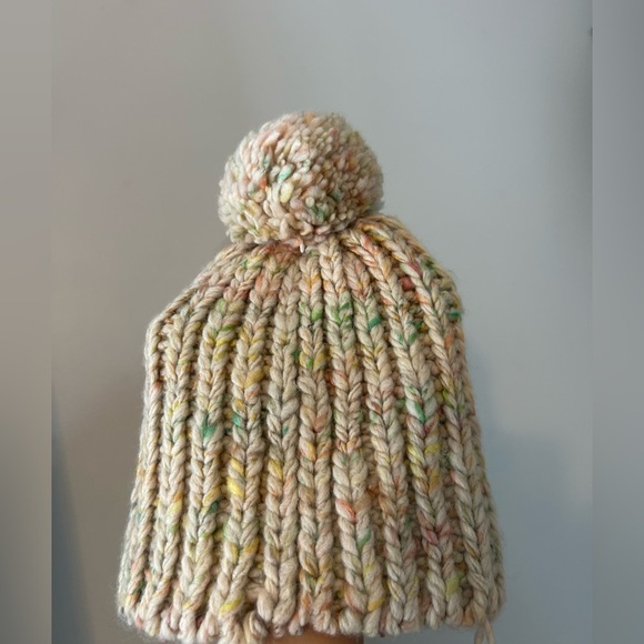 Madewell Multicolor Confetti Knit Pom-Pom Beanie Wool Blend One Size preppy chic main image 4
